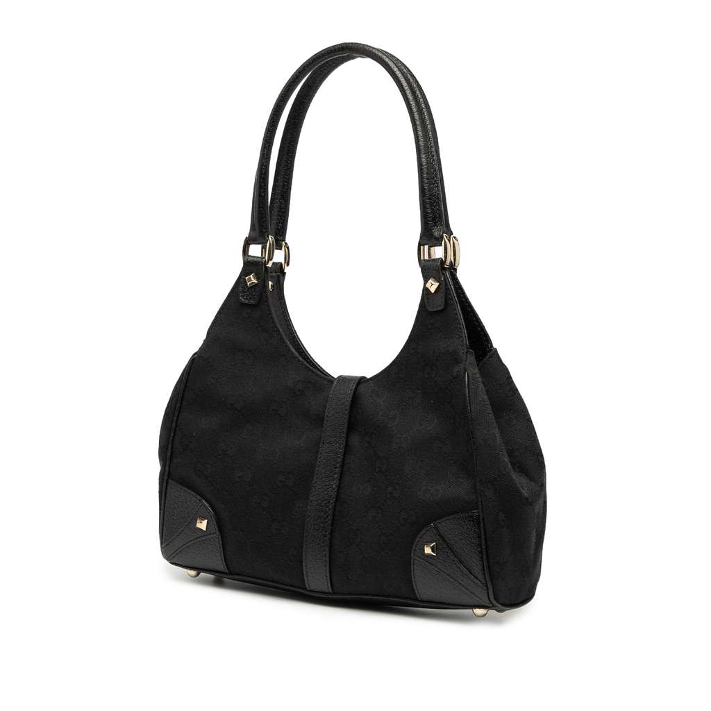 Gucci GG Canvas Nailhead Jackie Bardot Shoulder Bag - Back view