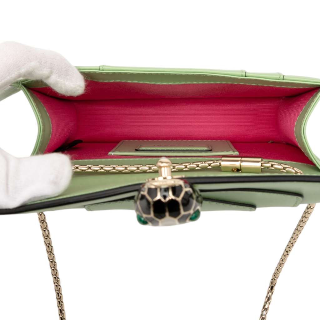 Bvlgari Small Leather Square Serpenti Forever Chain Crossbody - 4