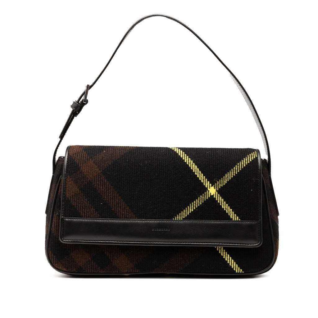 Burberry Supernova Check Wool Shoulder Bag