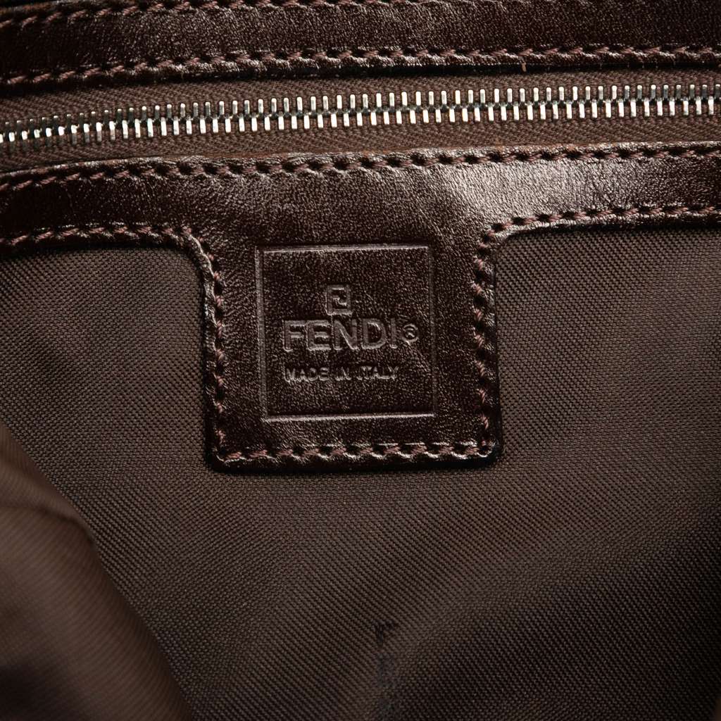 Fendi Zucca Canvas Double Flap Shoulder Bag - Side view