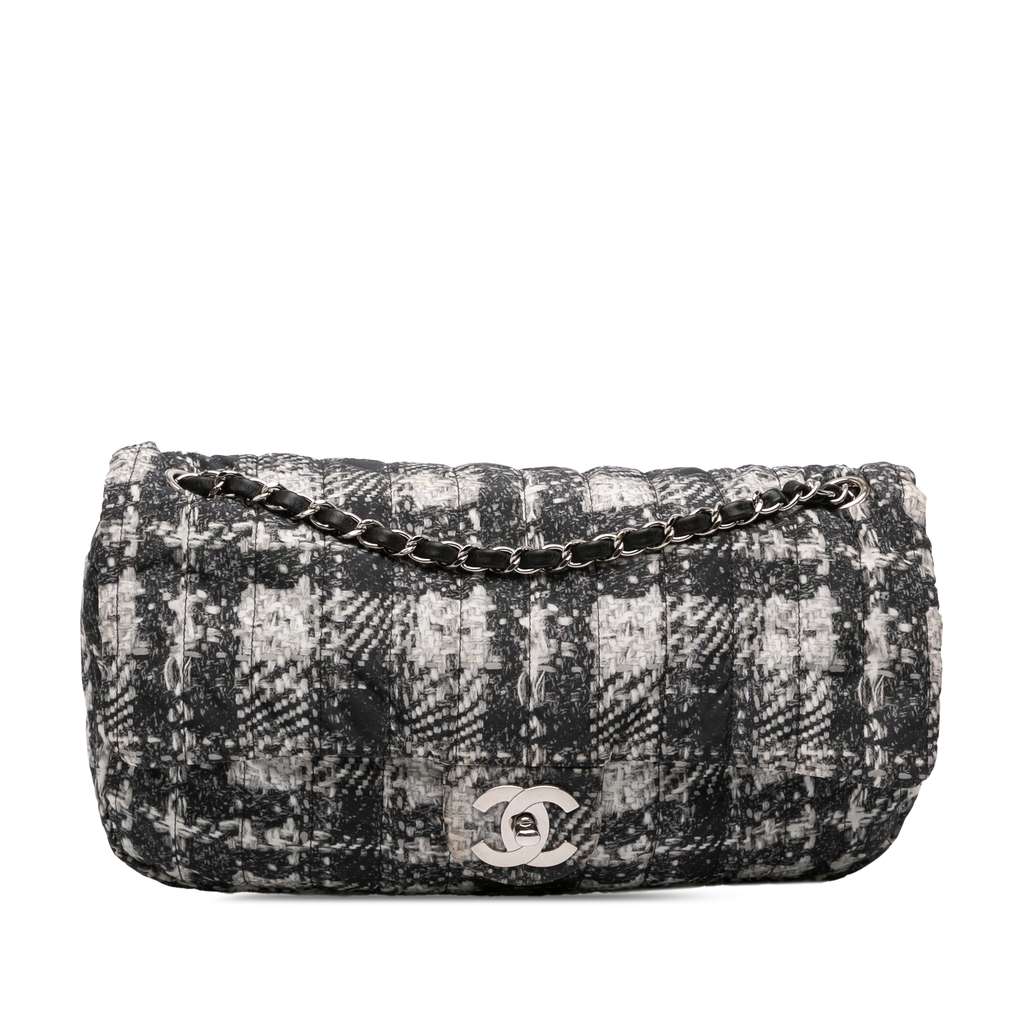 Chanel CC Tweed Print Nylon Single Flap