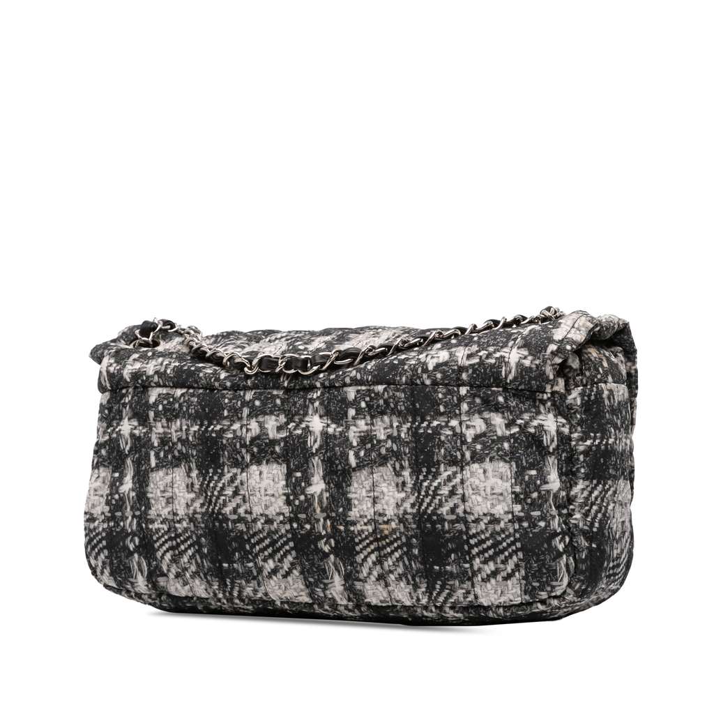 Chanel CC Tweed Print Nylon Single Flap - Back view