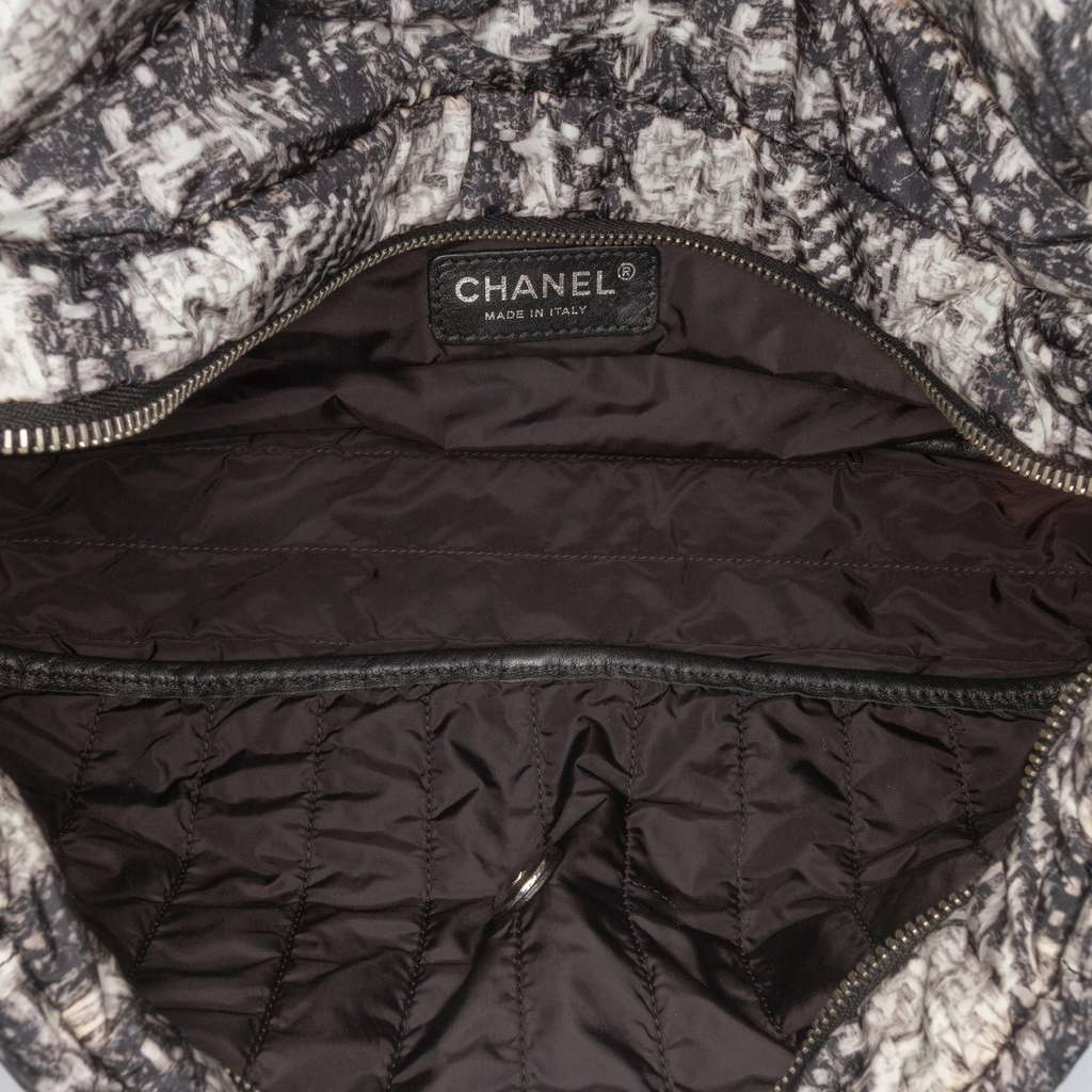 Chanel CC Tweed Print Nylon Single Flap - 4