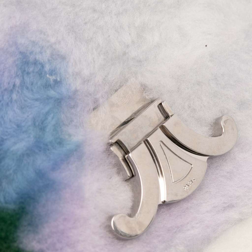 Celine Shearling Triomphe Chain Shoulder Bag - Side view