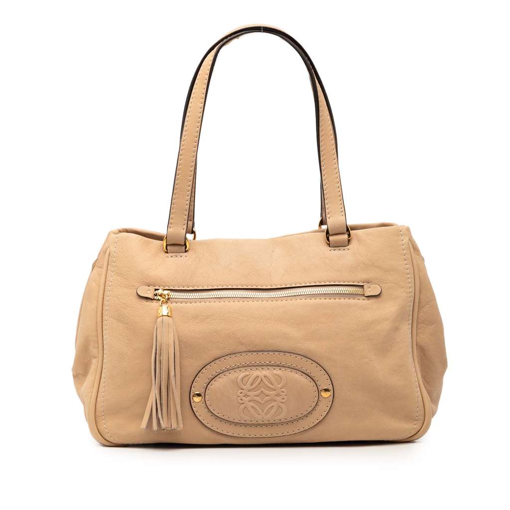 Loewe Nubuck Anagram Madrid Fringe Shoulder Bag