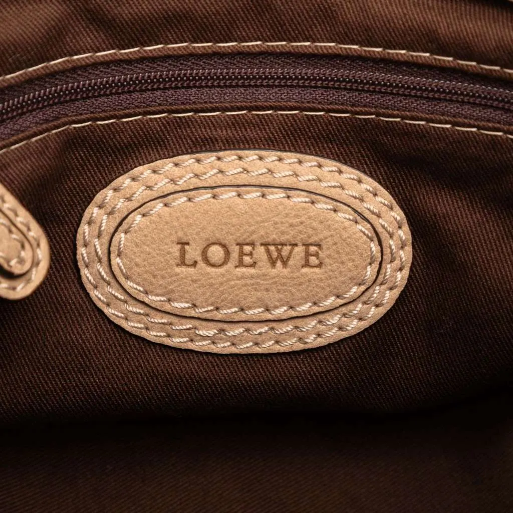 Loewe Nubuck Anagram Madrid Fringe Shoulder Bag Brown Leather Good - Box View
