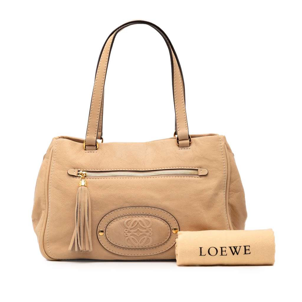 Loewe Nubuck Anagram Madrid Fringe Shoulder Bag - Image 11