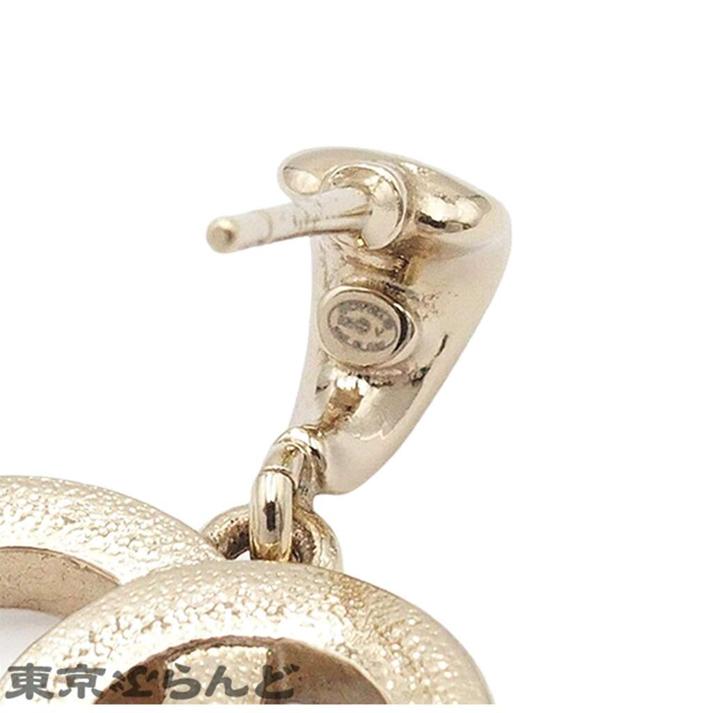 Chanel Silver Plated CC Crystal Drop Push Back Earrings - 3