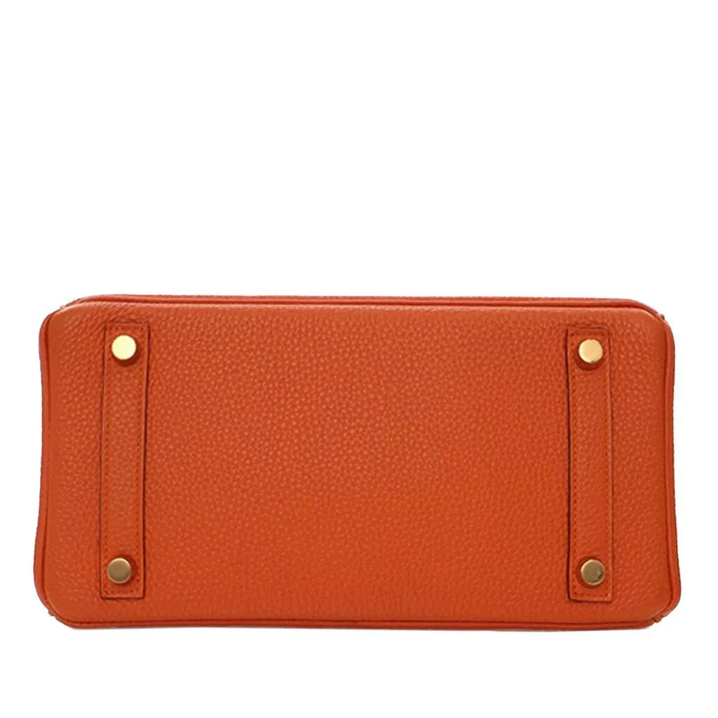 Hermès Togo Birkin Retourne 25 Orange Leather Good - Inside View