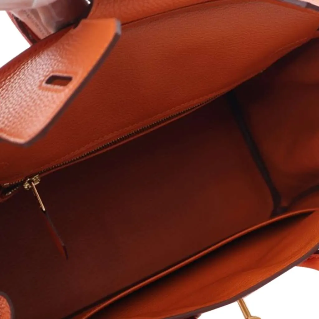 Hermès Togo Birkin Retourne 25 Orange Leather Good - Box View