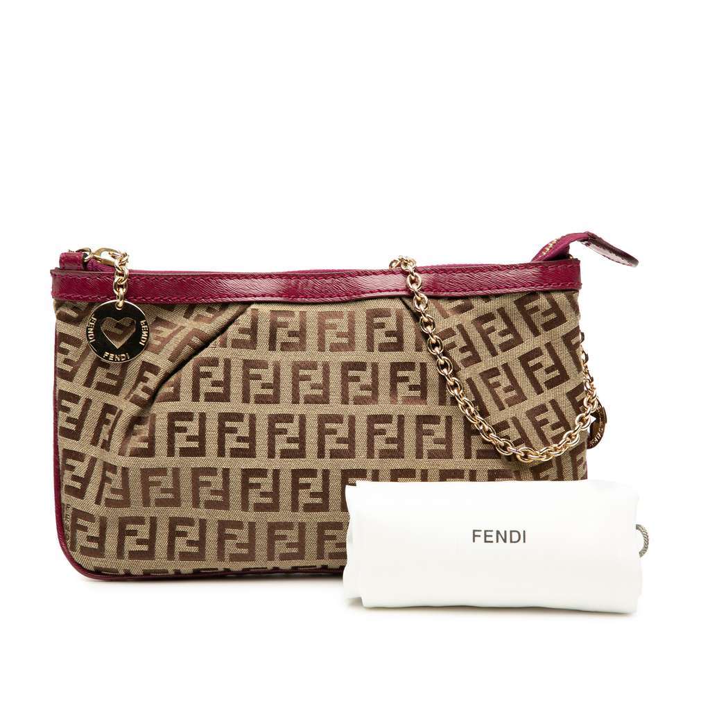 Fendi Zucchino Canvas Chain Pochette - Image 10