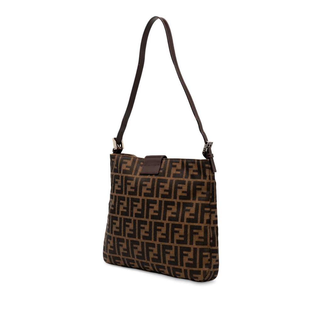 Fendi Zucca Canvas Shoulder Bag - Back view