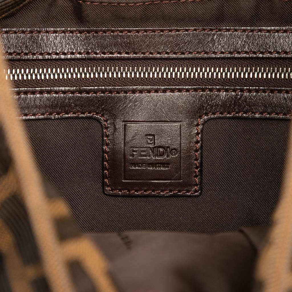 Fendi Zucca Canvas Shoulder Bag - Side view