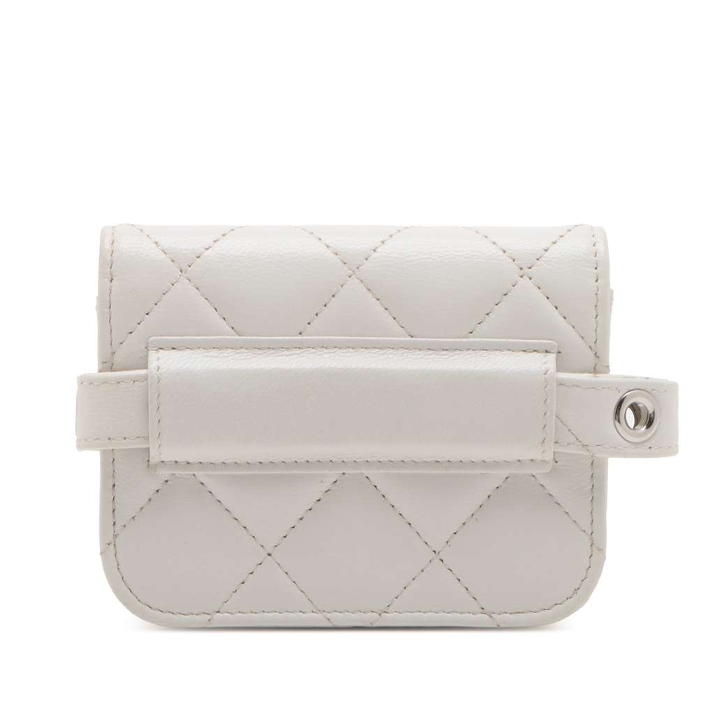 Chanel Quilted Lamsbskin Punk Essentials Chain Flap Belt Bag - Back view