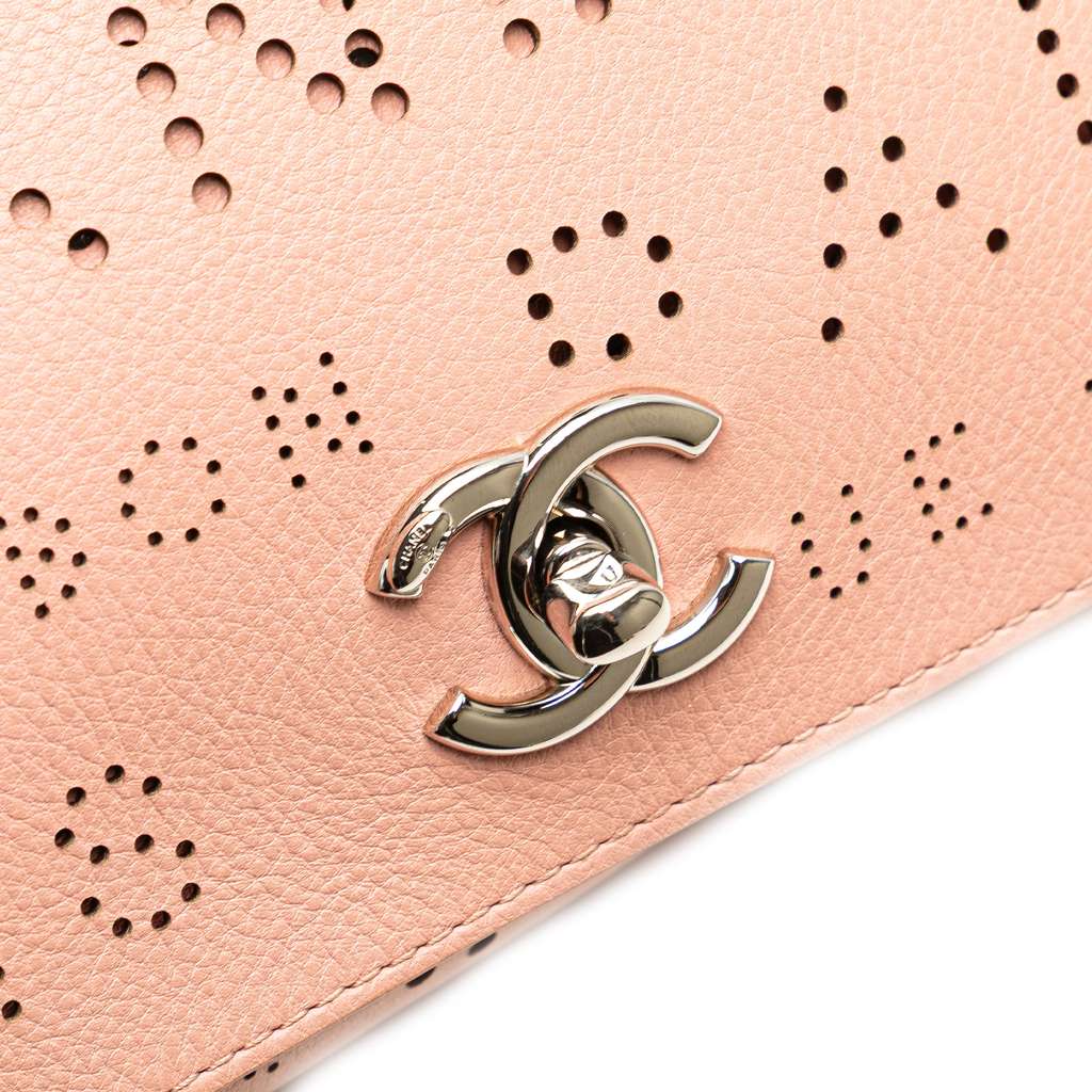 Chanel Perforated Calfskin Logo Eyelet Flap Bag - Detail 2