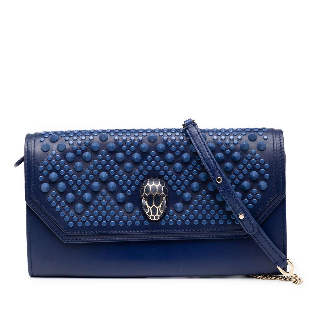 Bvlgari Nicholas Kirkwood Studded Leather Serpenti Forever Wallet on Chain