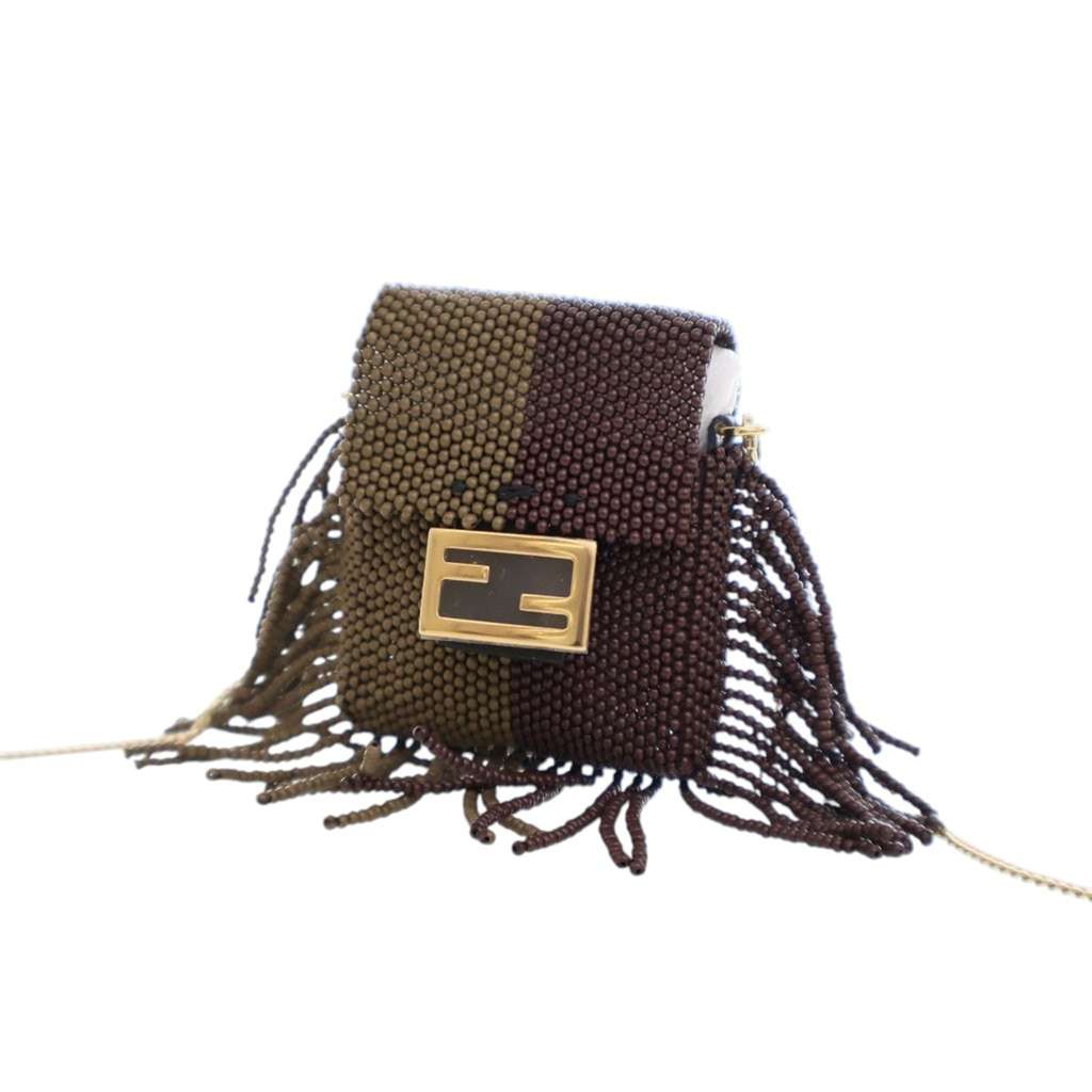 Fendi Beaded Pequin Pico Baguette Charm Crossbody - Back view