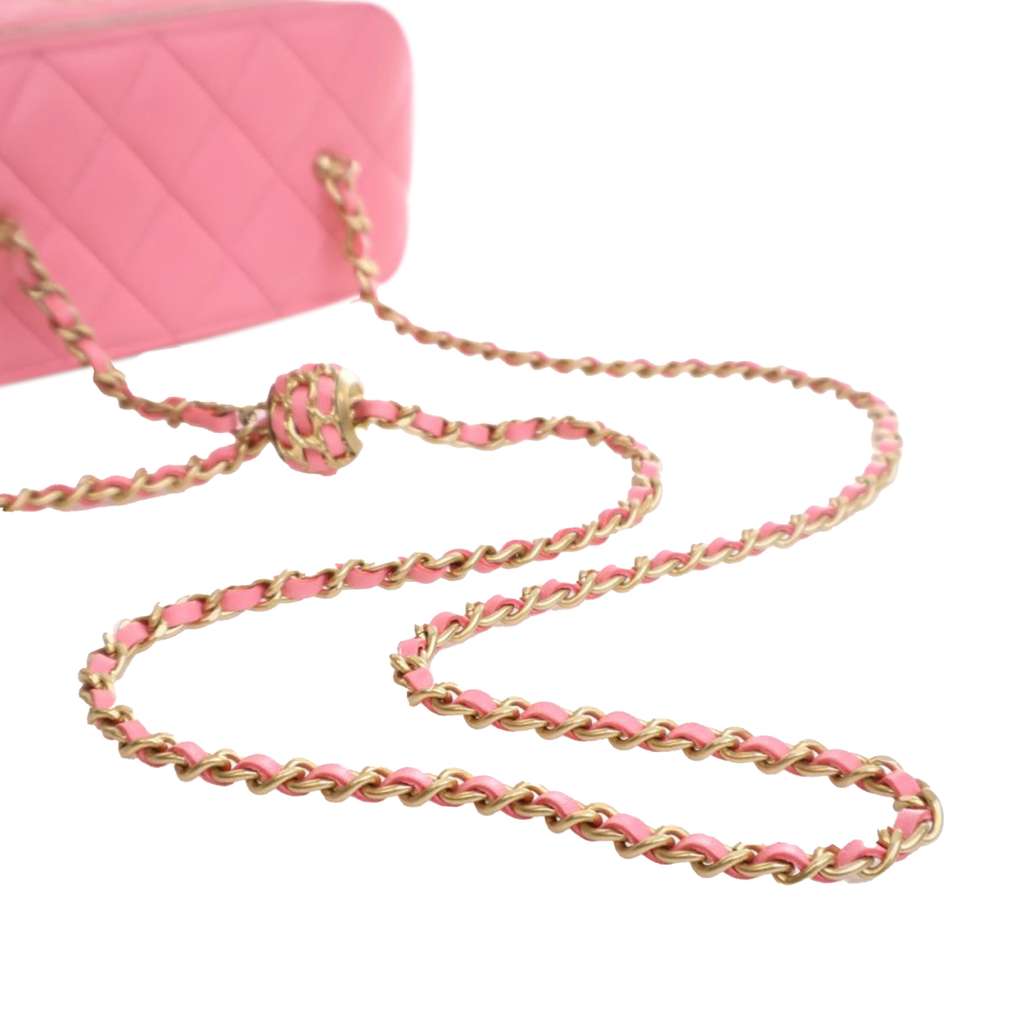 Chanel Small Quilted Lambskin Pearl Crush Vanity Case with Chain - Image 13