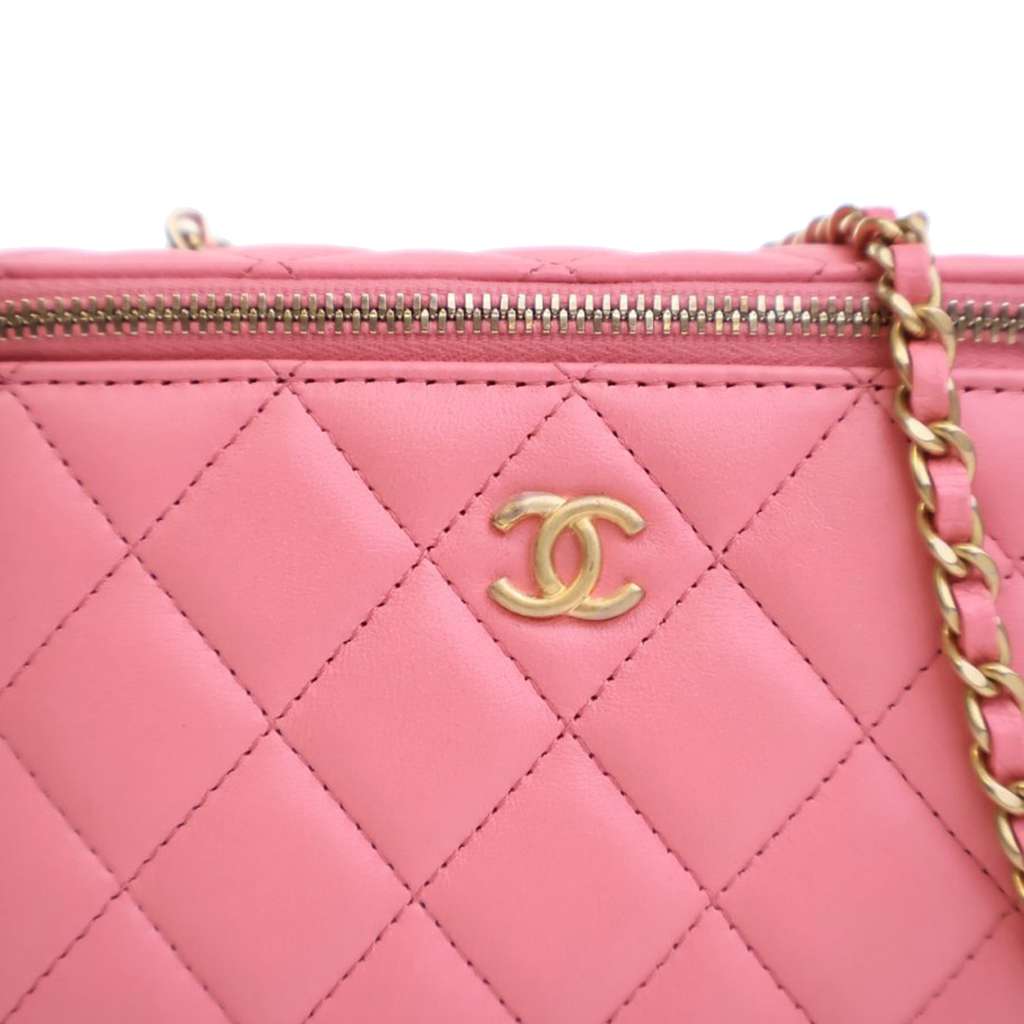 Chanel Small Quilted Lambskin Pearl Crush Vanity Case with Chain - Detail 2