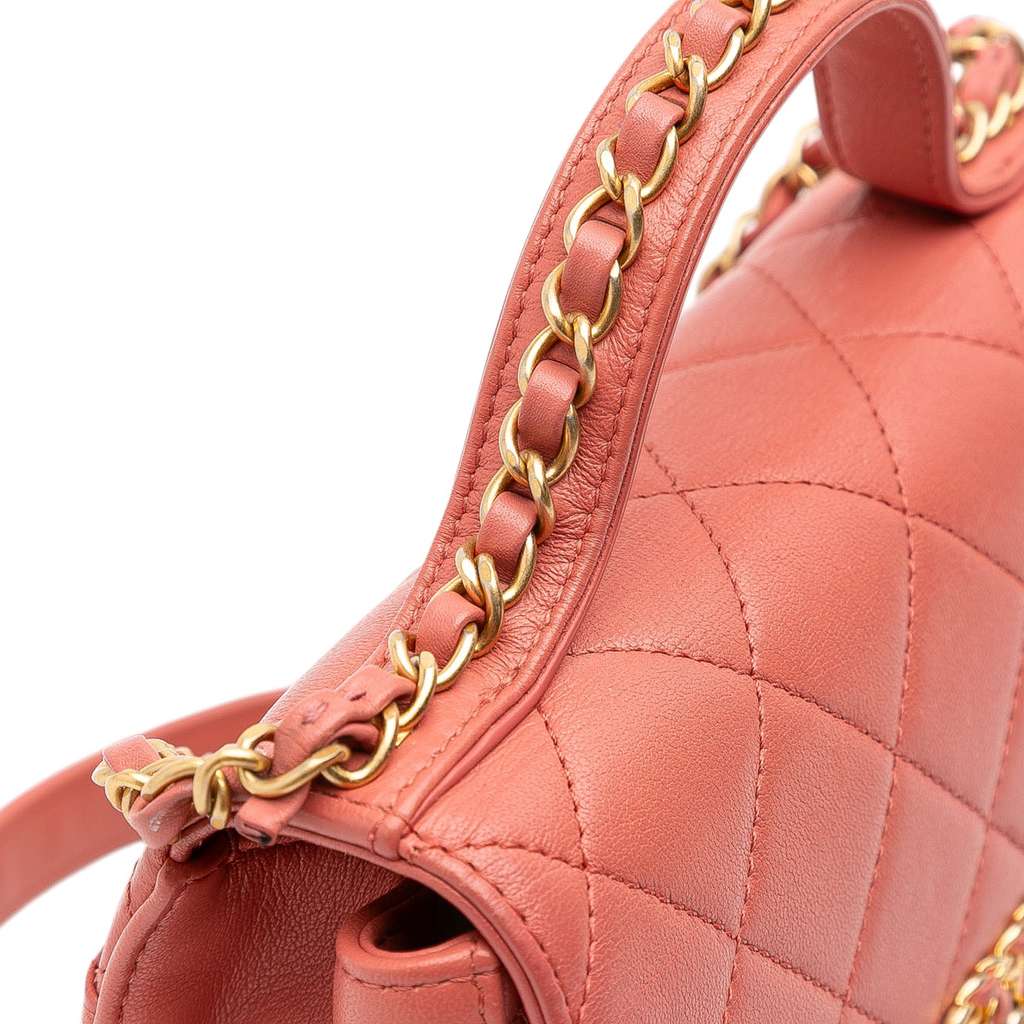 Chanel Quilted Lambskin Chain Infinity Top Handle Bag - Image 10