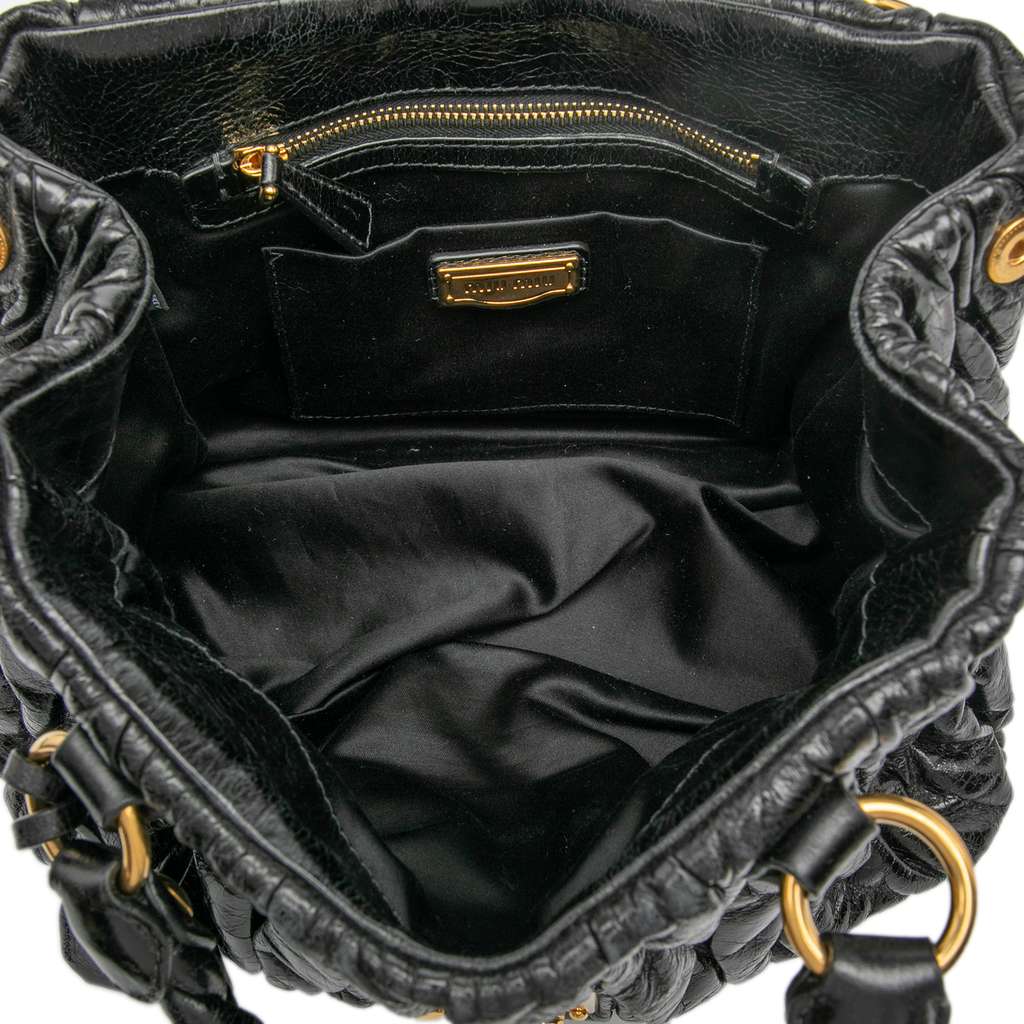 Miu Miu Matelasse Lux Lambskin Bauletto Aperto Satchel - 4