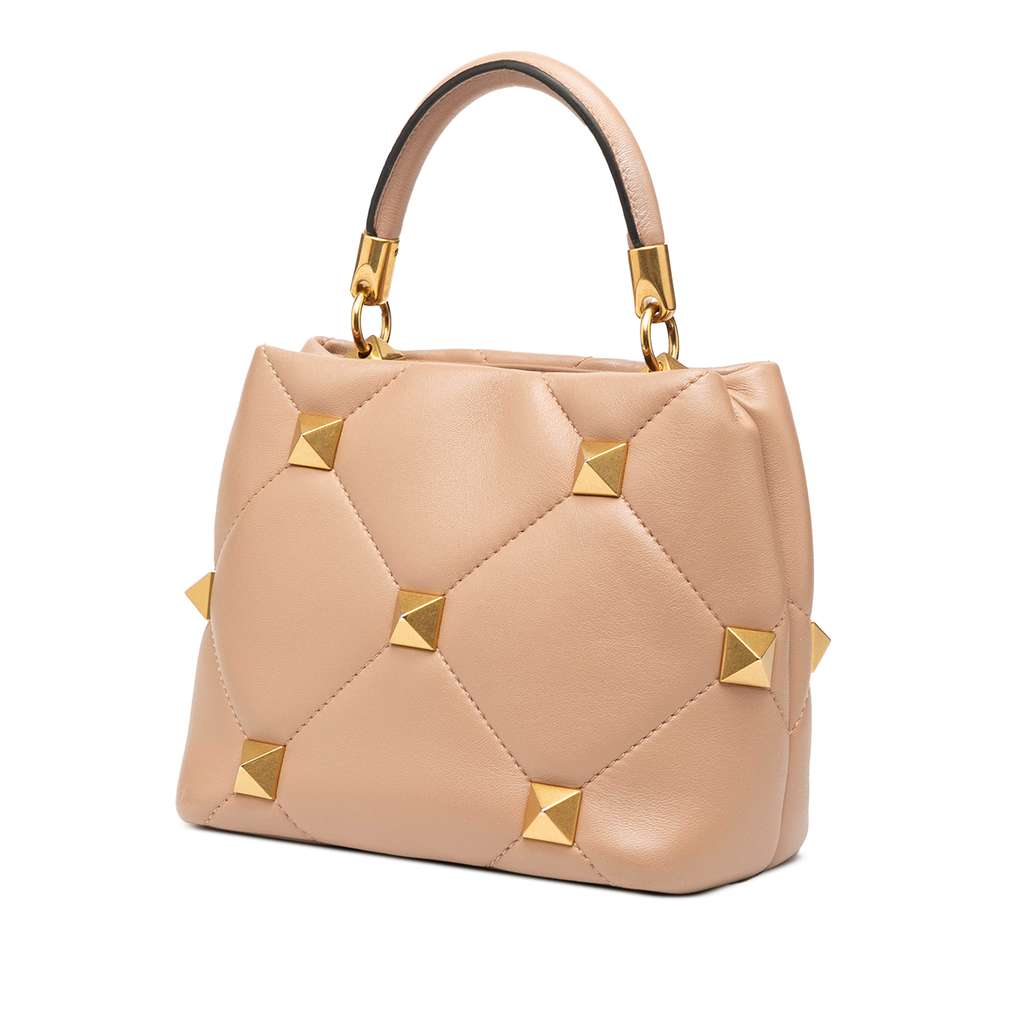 Valentino Small Nappa Roman Stud The Handle Bag - Back view