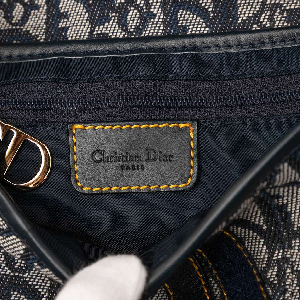 Dior Diorissimo Canvas Saddle Bag - Side view