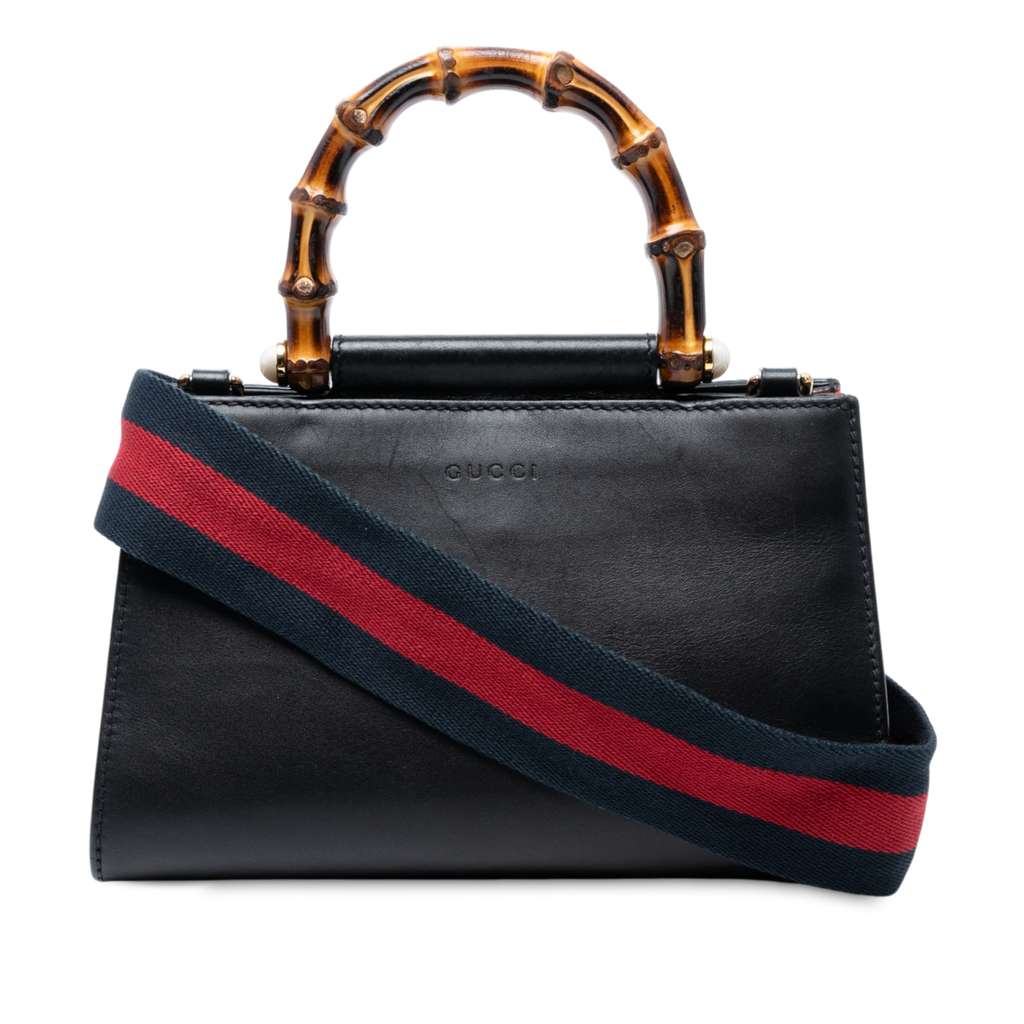 Gucci Mini Nappa Bamboo Nymphaea Top Handle Bag