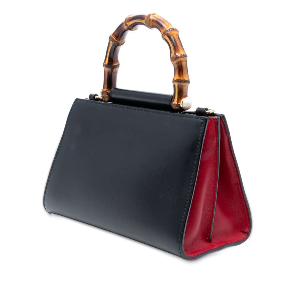 Gucci Mini Nappa Bamboo Nymphaea Top Handle Bag - Back view