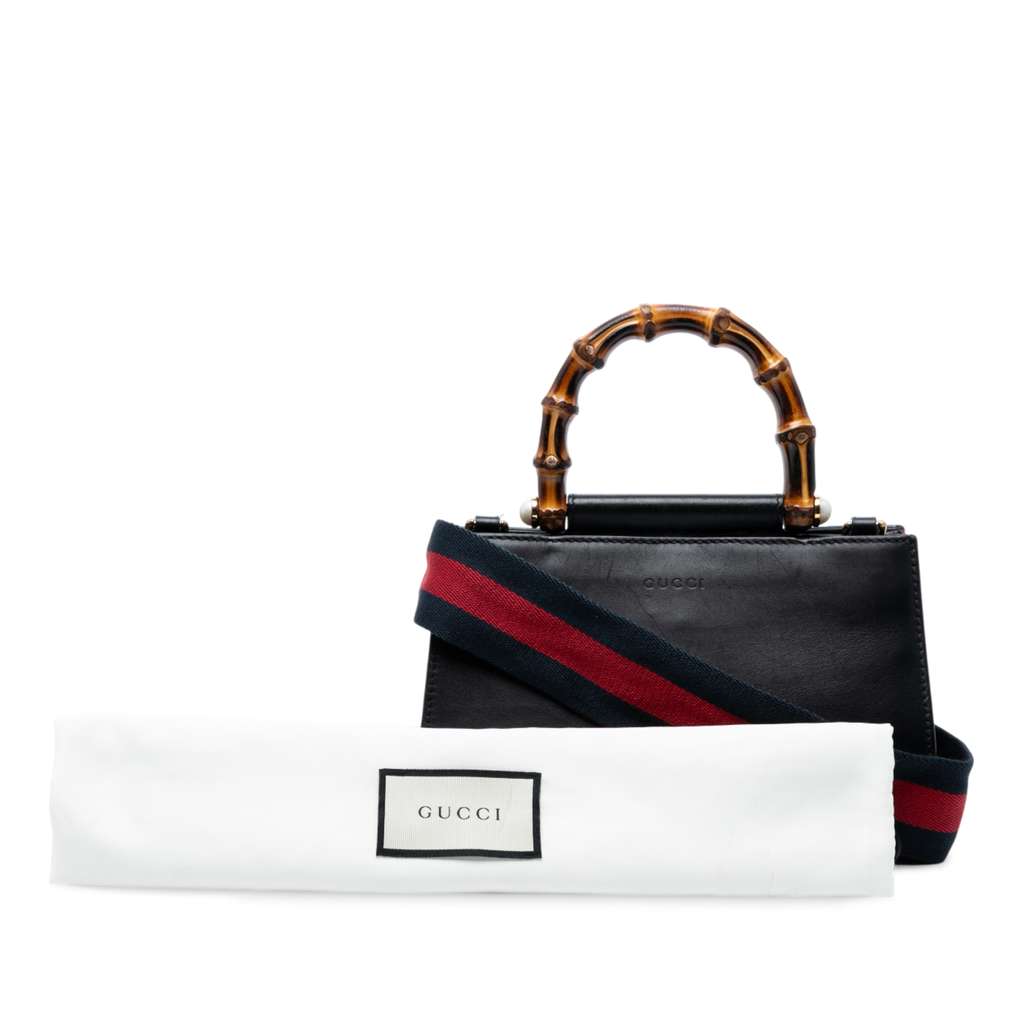 Gucci Mini Nappa Bamboo Nymphaea Top Handle Bag - Image 10