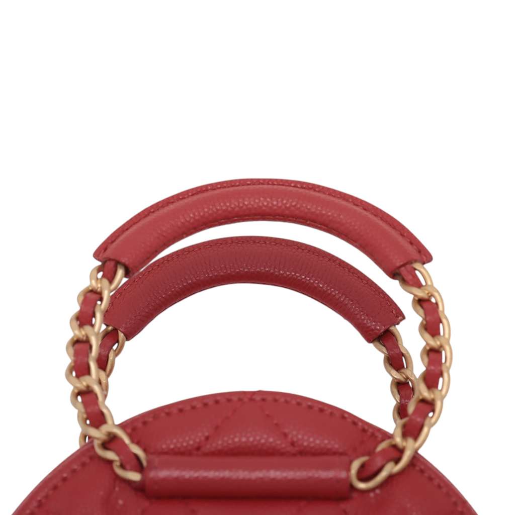 Chanel Quilted Caviar Round Woven Chain Top Handle Bag - Image 10