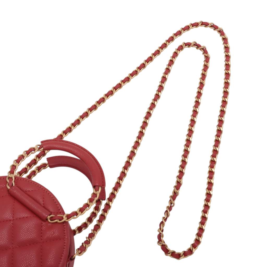 Chanel Quilted Caviar Round Woven Chain Top Handle Bag - Image 11