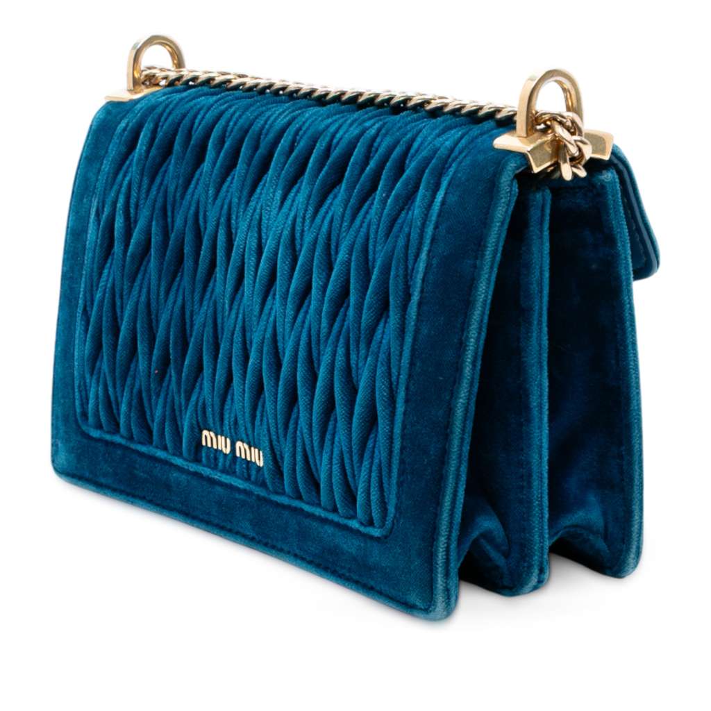 Miu Miu Velluto Matelasse Confidential Chain Crossbody - Back view