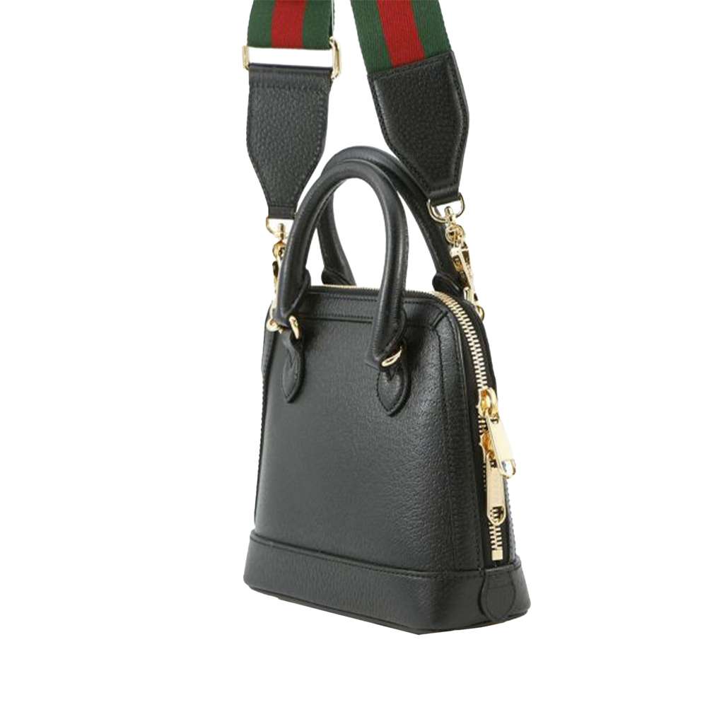Gucci Adidas Mini Leather Horsebit 1955 Top Handle Bag - Back view