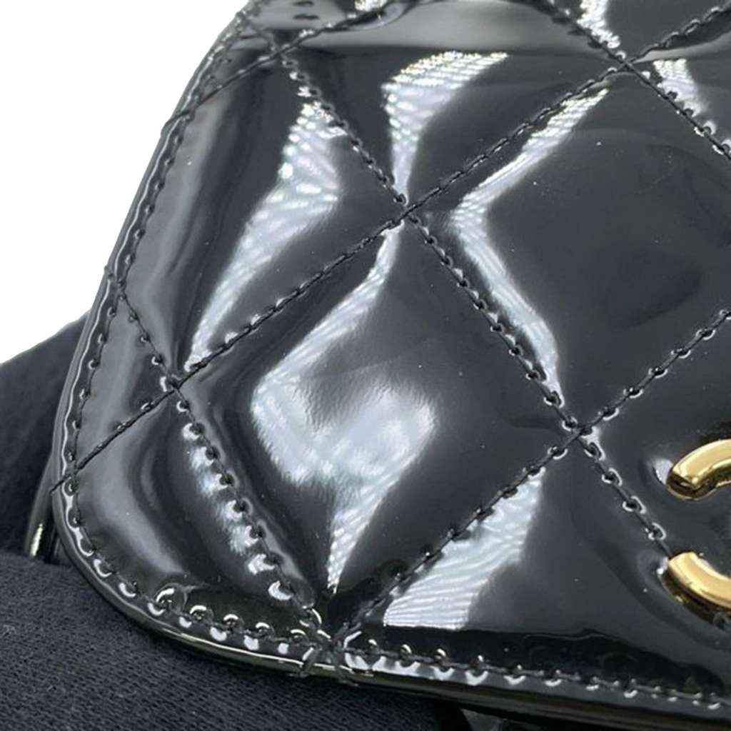 Chanel CC Quilted Patent Frame Flap Clutch with Chain - Image 16