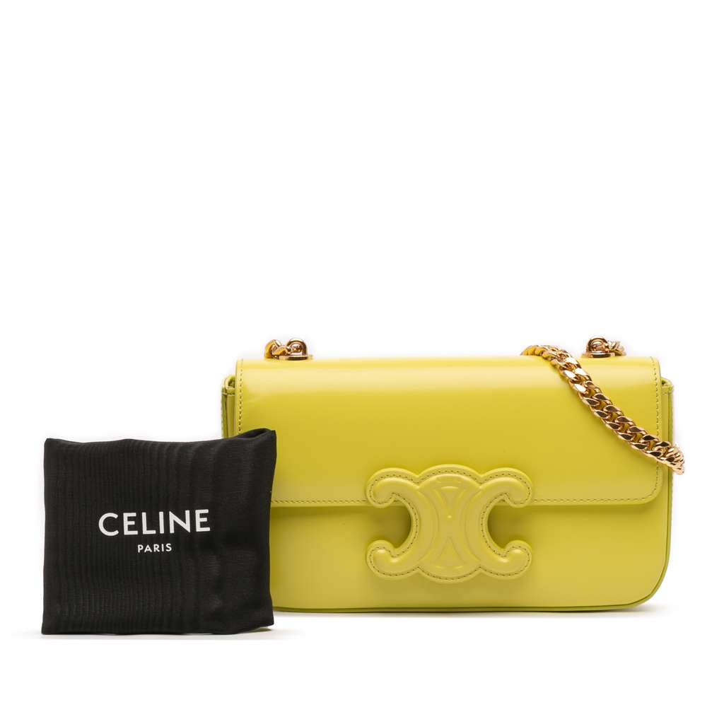 Celine Calfskin Cuir Triomphe Chain Shoulder Bag - Image 13
