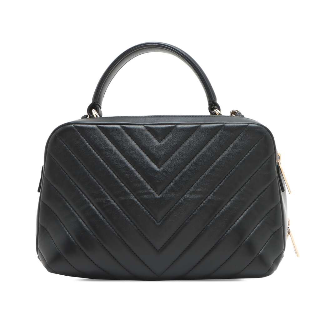 Chanel Medium Chevron Lambskin Trendy CC Bowling Bag - Back view