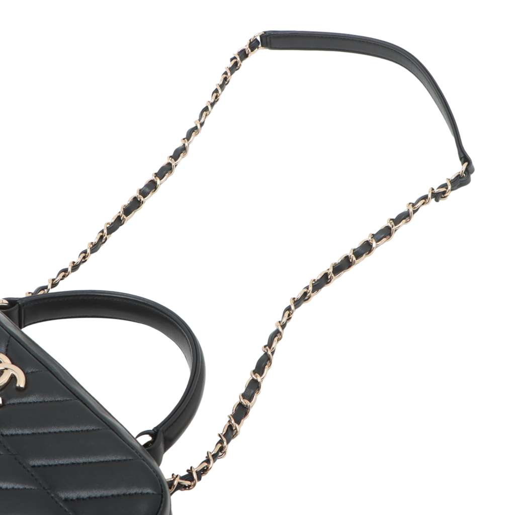 Chanel Medium Chevron Lambskin Trendy CC Bowling Bag - Image 11