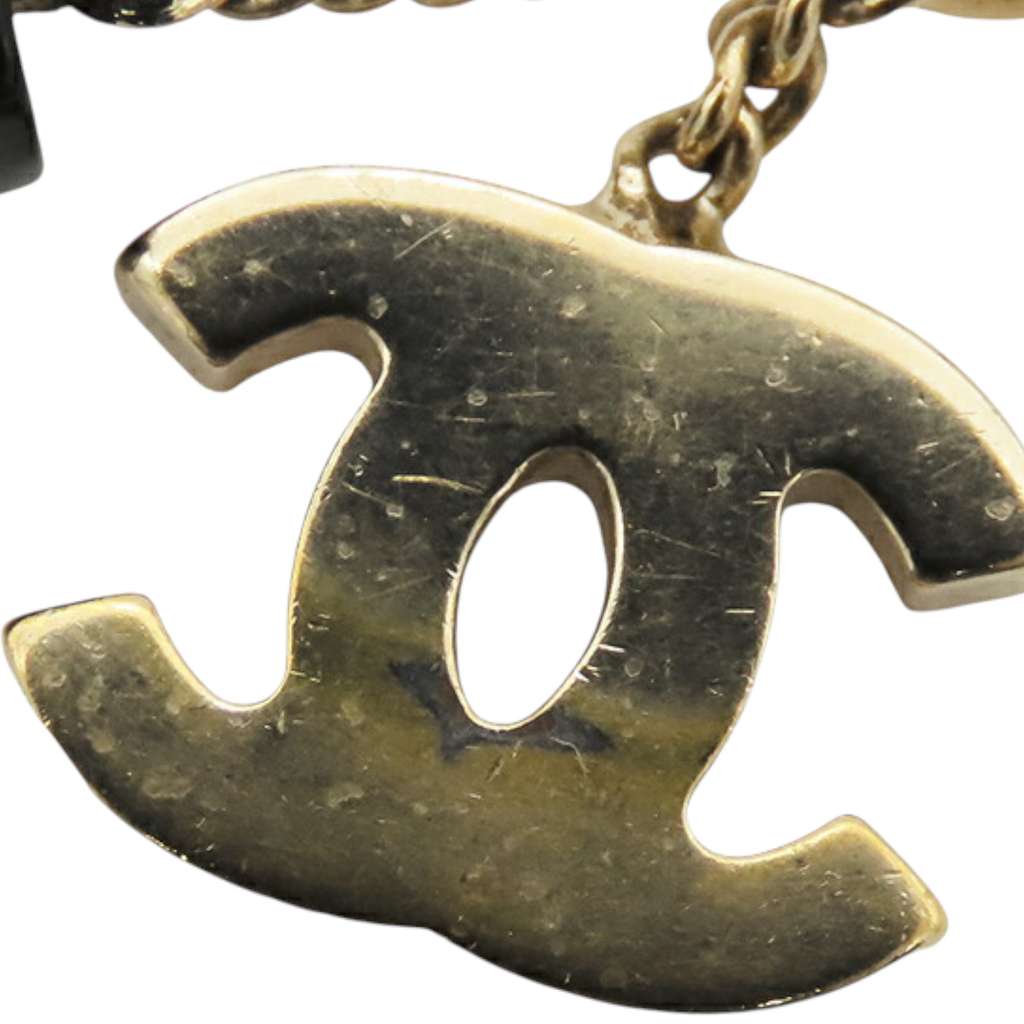 Chanel Gold Plated CC Lipstick Pendant Necklace - Side view