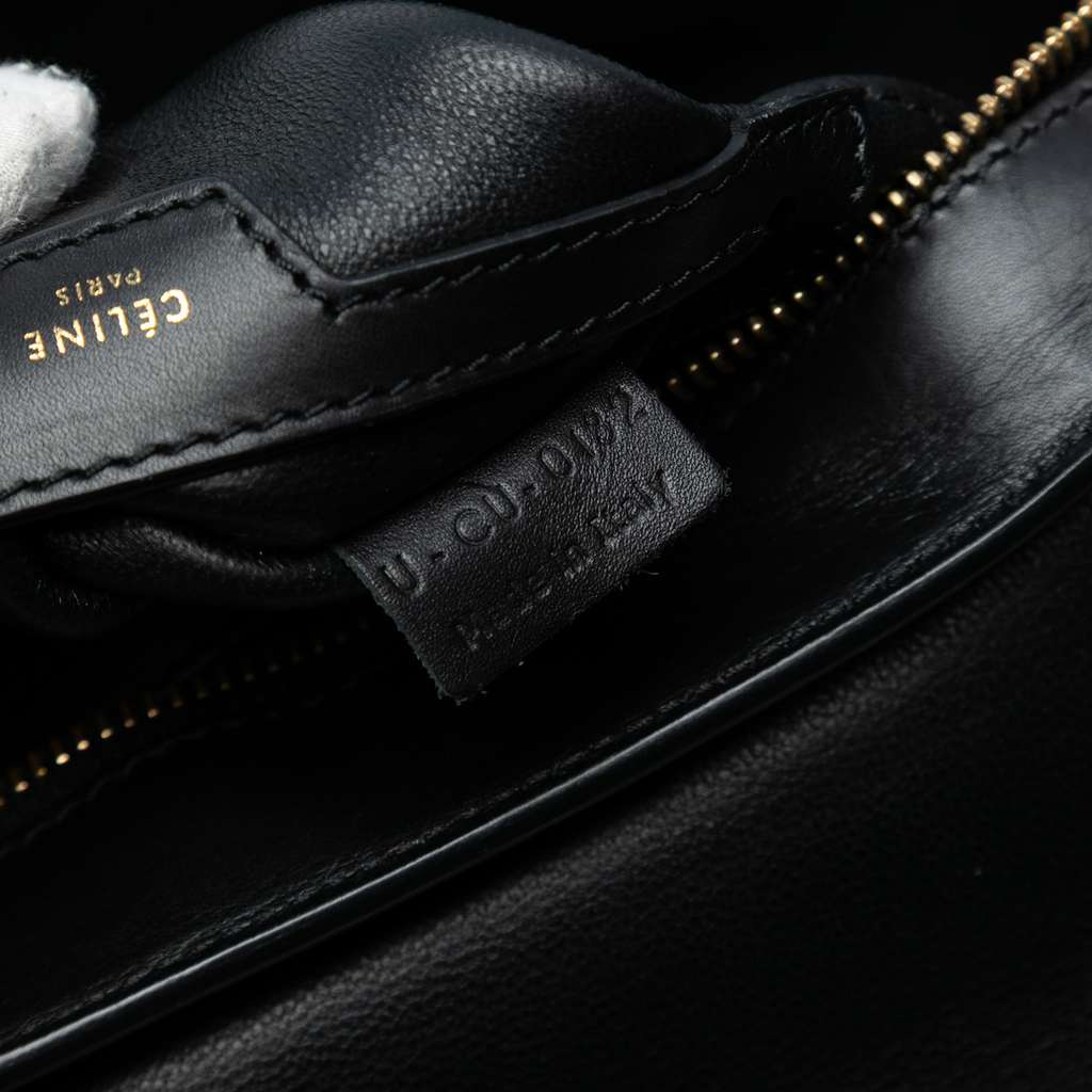 Celine Medium Tricolor Calfskin and Suede Trapeze Satchel - Detail 1