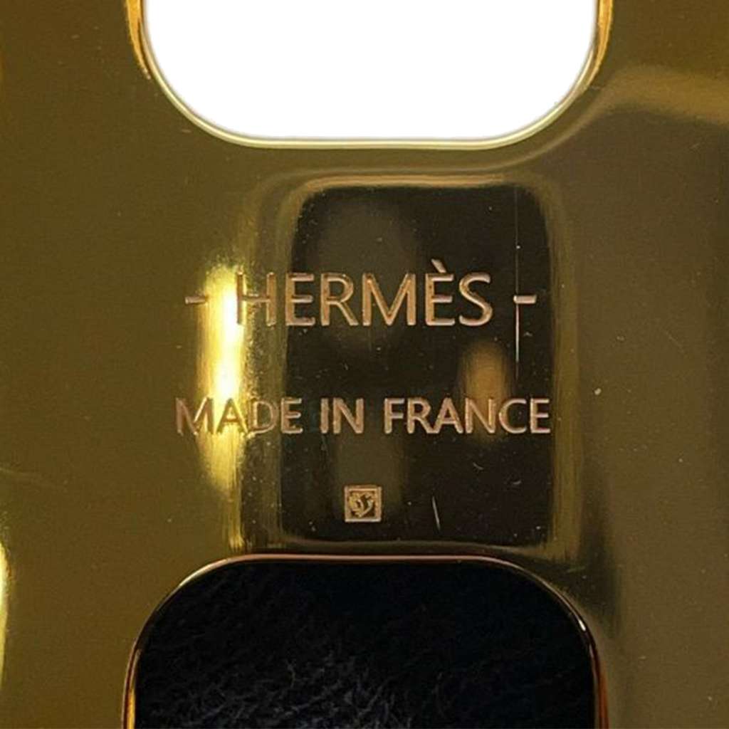 Hermès Gold Plated Epsom Olympe Cuff Bracelet - 4