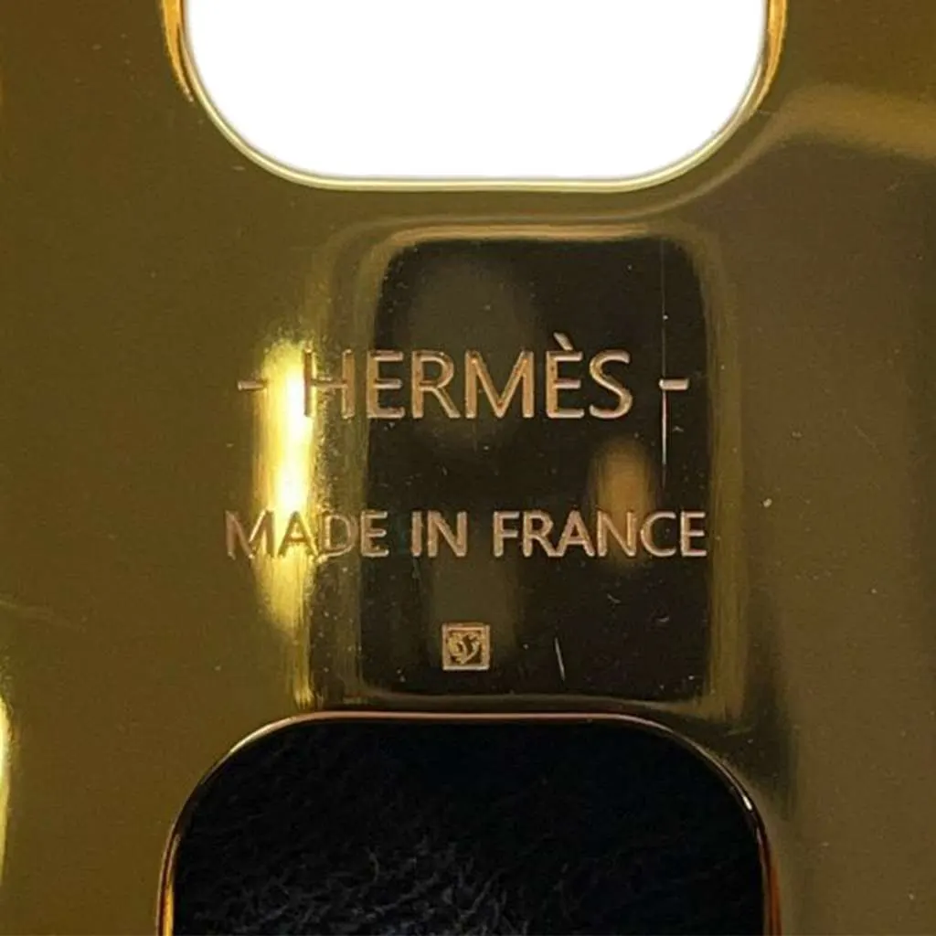 Hermès Gold Plated Epsom Olympe Cuff Bracelet Gold Metal Good - Model View