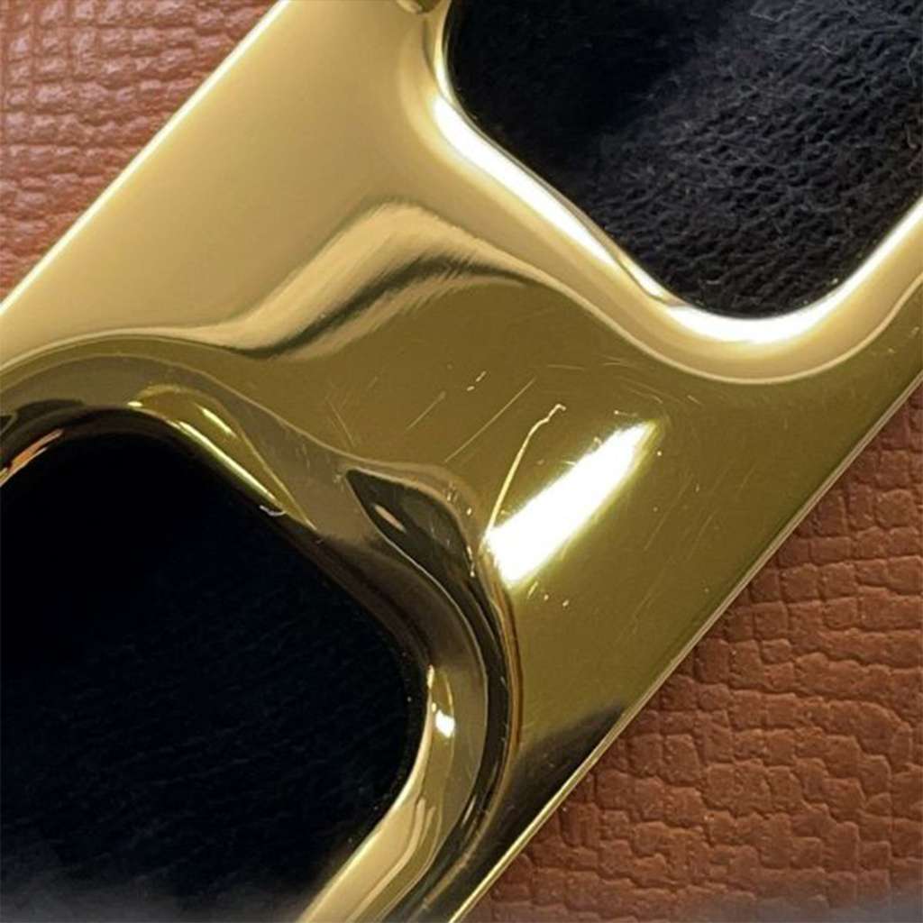 Hermès Gold Plated Epsom Olympe Cuff Bracelet - Side view