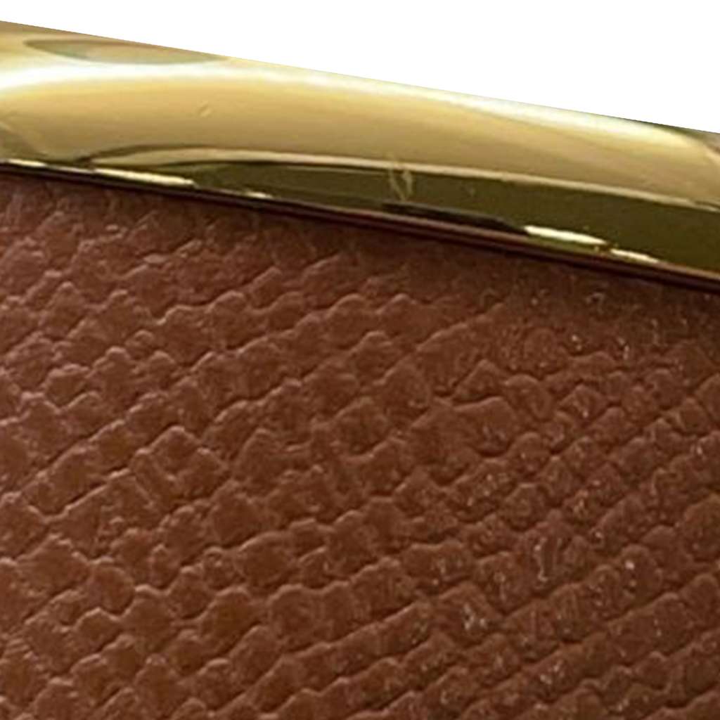 Hermès Gold Plated Epsom Olympe Cuff Bracelet - Detail 1