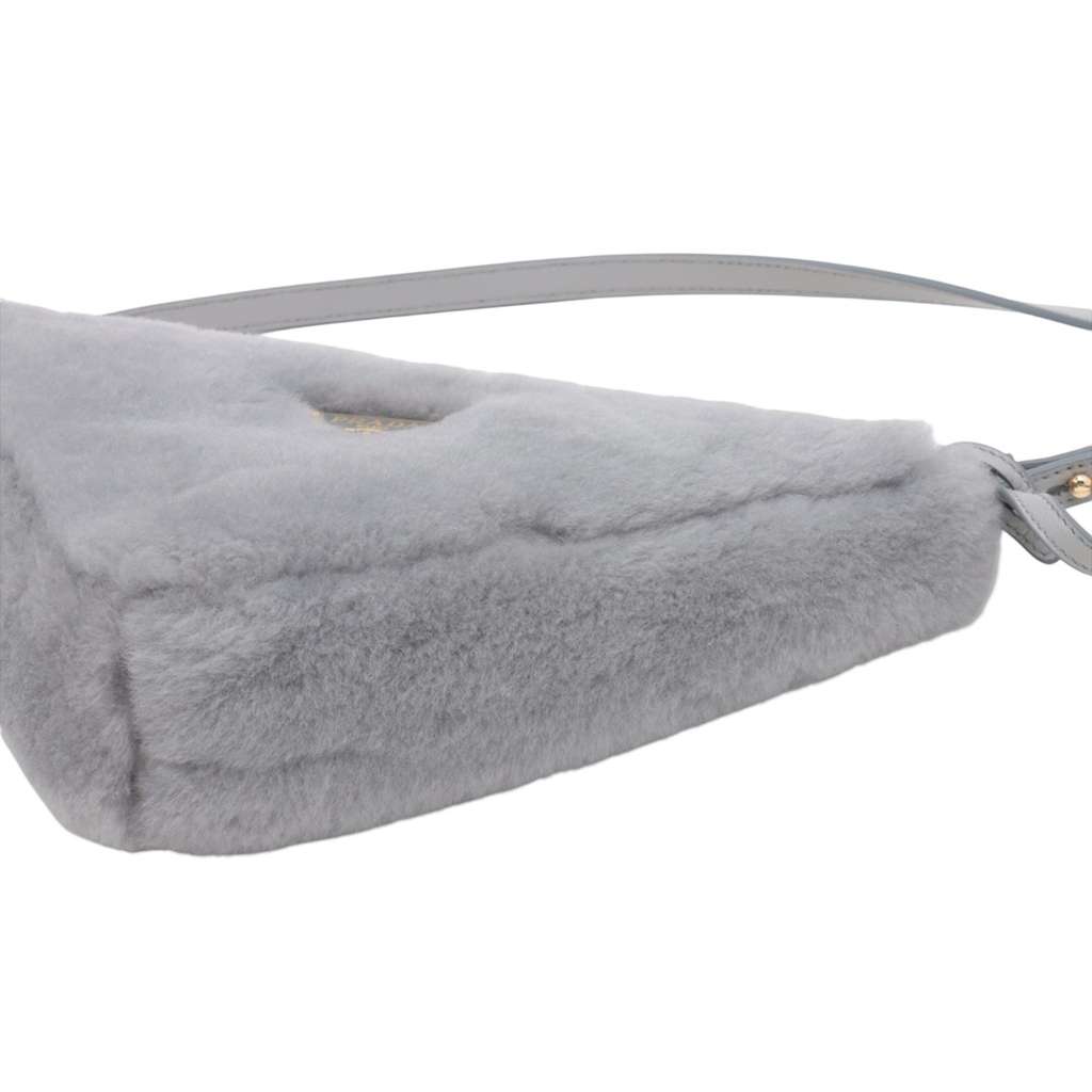 Prada Mini Shearling Triangle Satchel - Detail 1