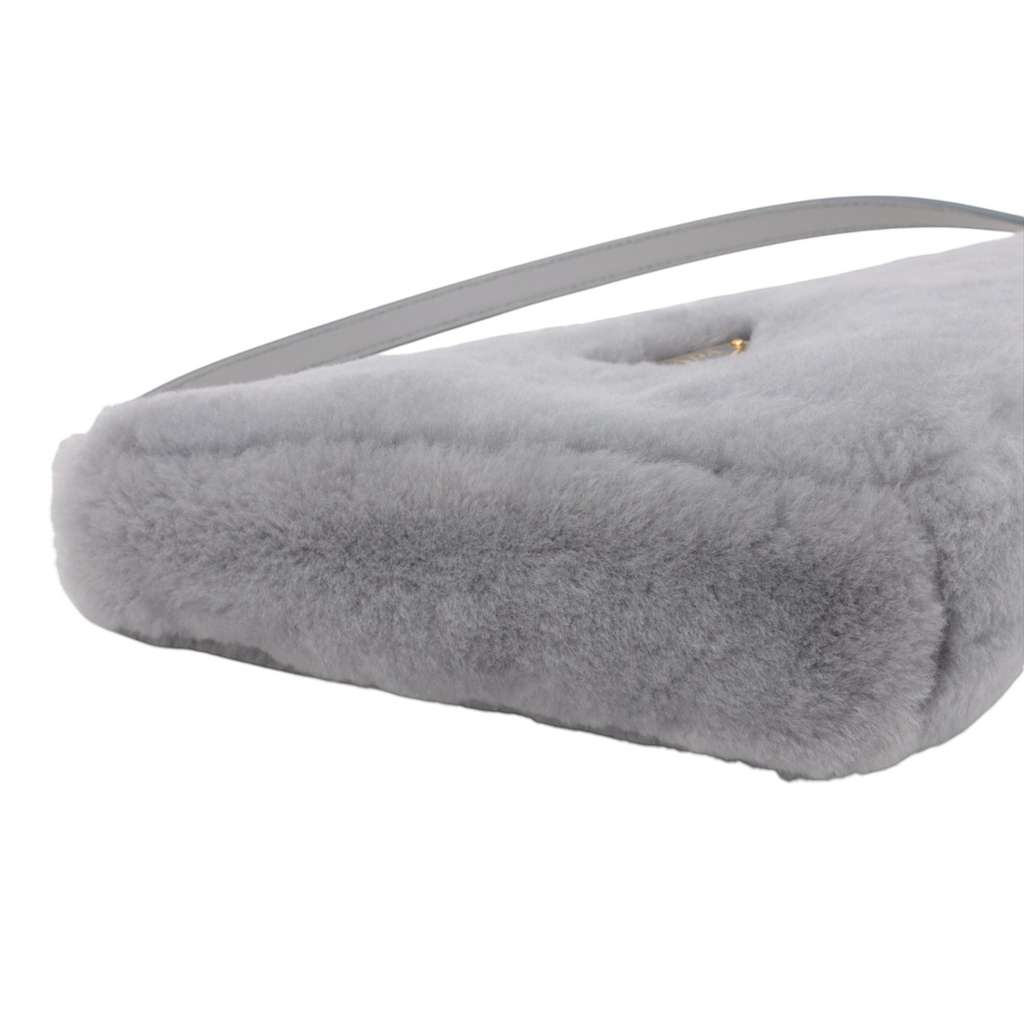 Prada Mini Shearling Triangle Satchel - Detail 2