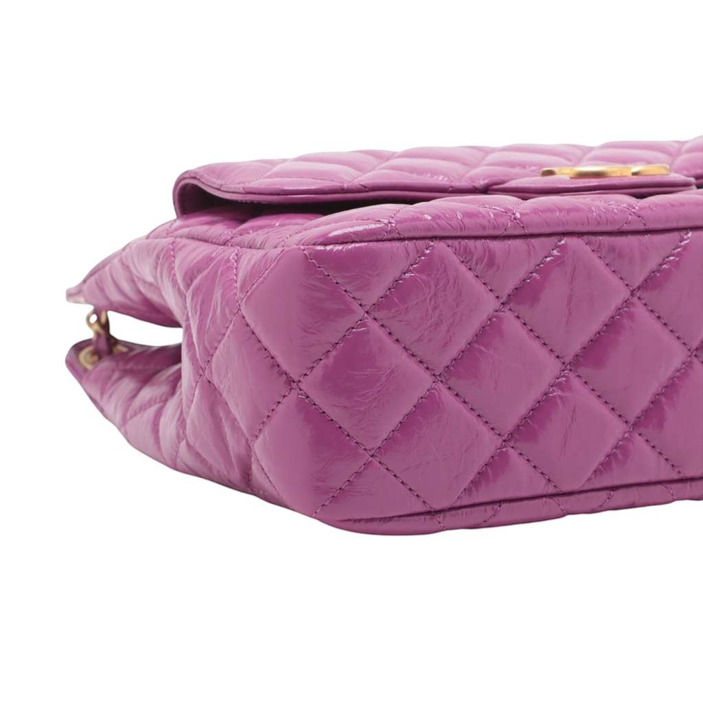 Chanel Medium Shiny Crumpled Calfskin Wavy CC Hobo - Image 10