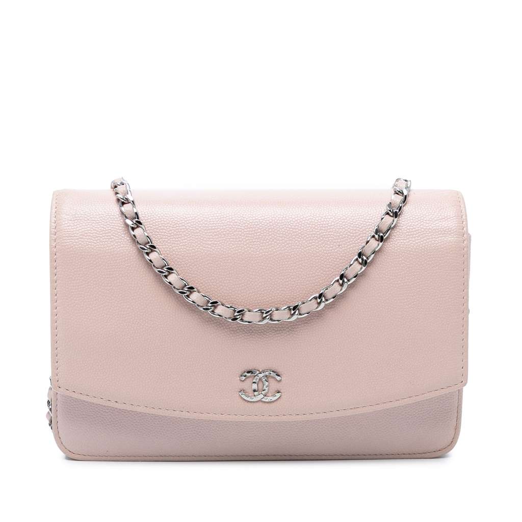Chanel CC Caviar Sevruga Wallet On Chain