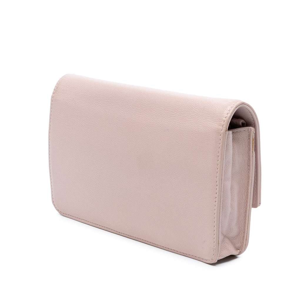 Chanel CC Caviar Sevruga Wallet On Chain - Back view