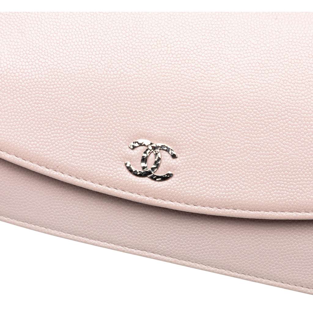 Chanel CC Caviar Sevruga Wallet On Chain - Side view